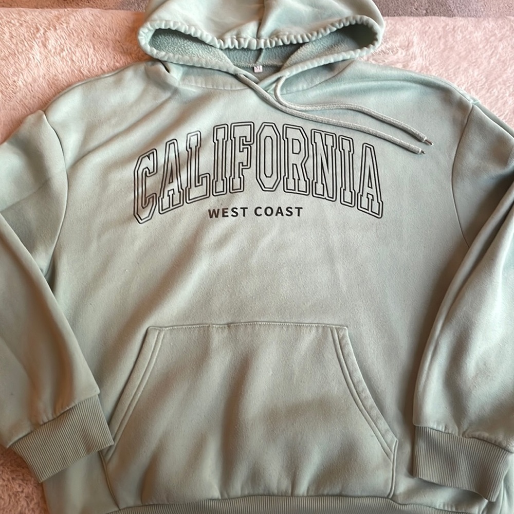 California Hoodie Mint Green Shein